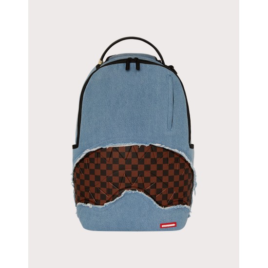 Unisex Sprayground Denim Shark Bite DLXSV Backpack Unisex Sprayground Denim Shark Bite DLXSV Backpack