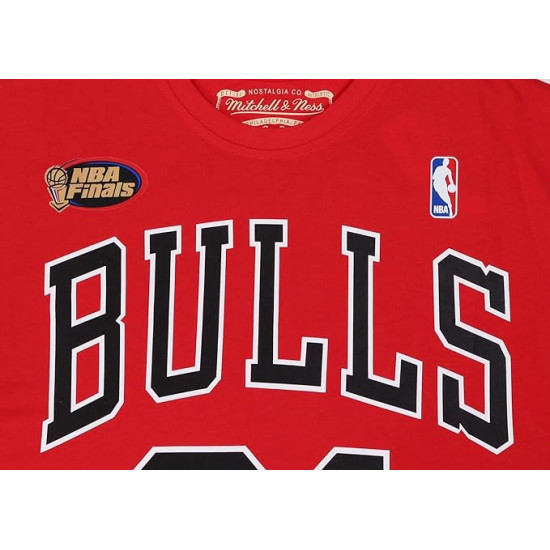 Mitchell & Ness Dennis Rodman 91 Chicago Bulls NBA Name & Number Tee Red T-Shirt
