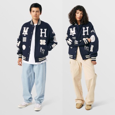 Huf 20 Year Classic H Varsity Jacket Navy - Μπλέ Huf 20 Year Classic H Varsity Jacket Navy - Μπλέ