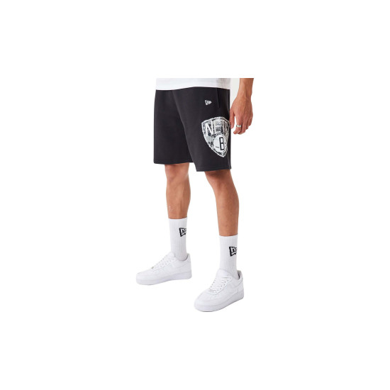 New Era Brooklyn Nets NBA Team Logo Black Shorts - Μαύρο