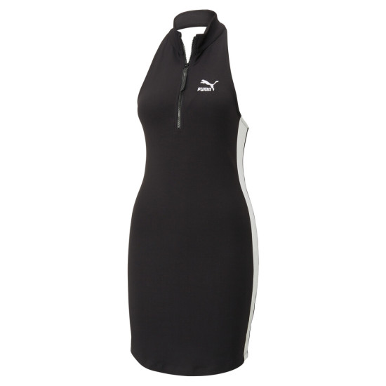 Puma Women's T7 Half-Zip Mock Neck Dress - Μαύρο Puma Women's T7 Half-Zip Mock Neck Dress - Μαύρο