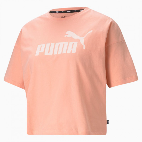Puma Ess Cropped Logo Tee Κοραλί