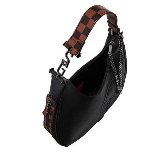 Sprayground Check Γυναικεία Τσάντα Ώμου Μαύρη