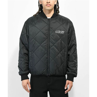 Obey Brux Black Quilted Reversible Jacket - Μαύρo Obey Brux Black Quilted Reversible Jacket - Μαύρo
