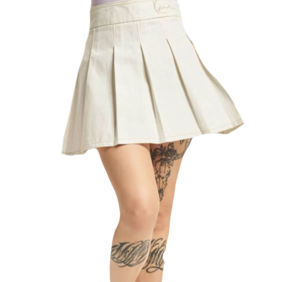 Karl Kani Women's Small Signature Twill Tennis Skirt Άσπρο Karl Kani Women's Small Signature Twill Tennis Skirt Άσπρο